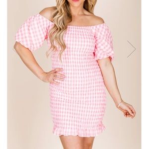 Pink Lily Gingham Dress